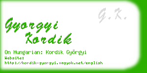 gyorgyi kordik business card